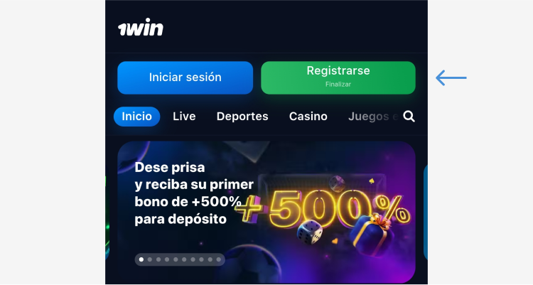 Crea un nuevo usuario en la plataforma 1Win Ecuador