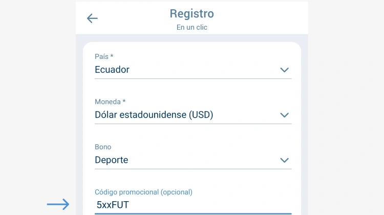 Inserta el 1xbet código promocional 1xbet Ecuador