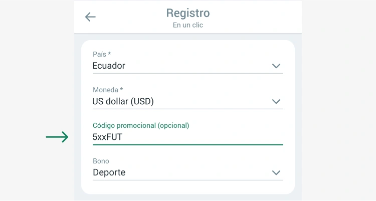 Pega el código promocional Betwinner Ecuador